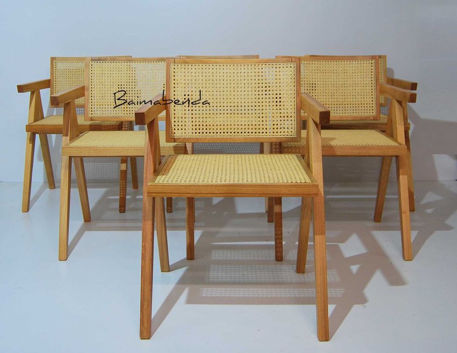Conjunto 6 cadeiras palhinha estilo nórdico