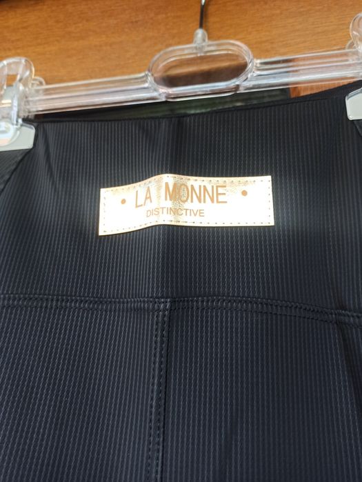 Legginsy La Monne rozmiar S prążkowana ekoskóra  nowe