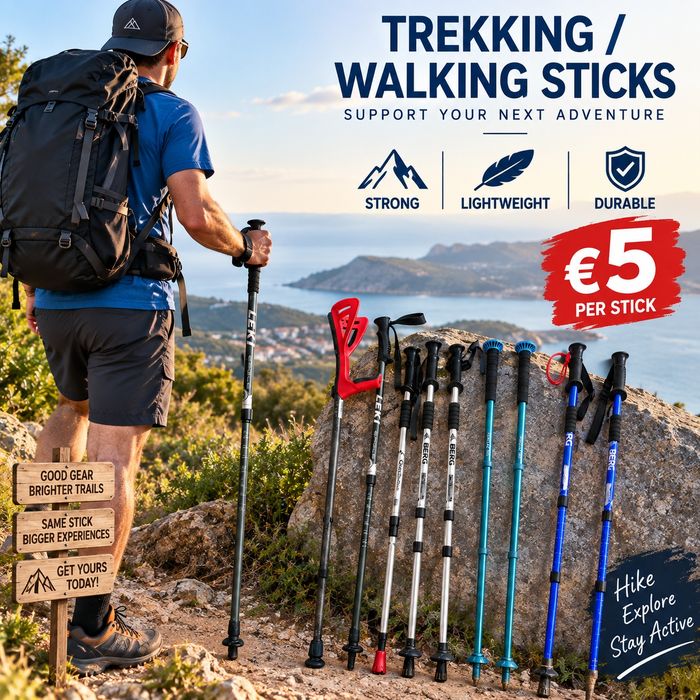 Bastões de Trekking / Caminhada – Fortes, Leves e Duráveis – €5 Cada!