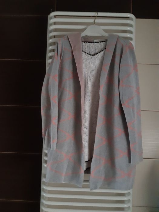 Kardigan sweter narzutka szary wzór Wero Moda L/XL