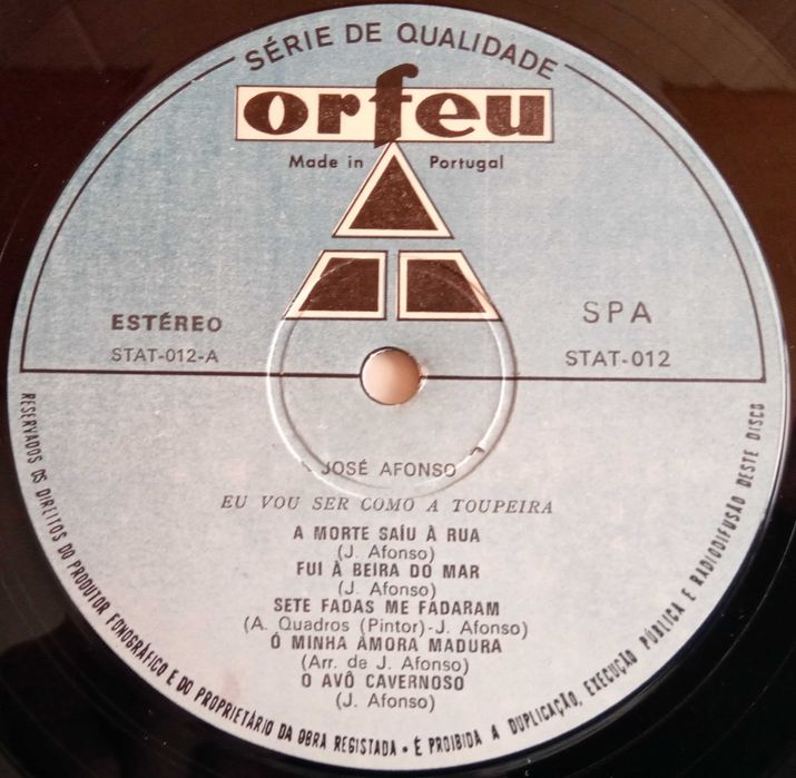 José Afonso	- - - - -		Eu Vou Ser Como a Toupeira	- - - - -	LP