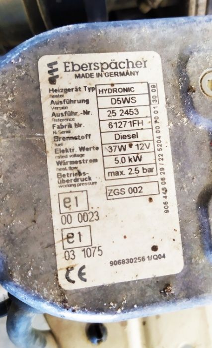 автономка, обегреватель салона спринтер крафтер906 06-16рр