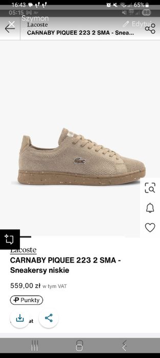 Carnaby piquee buty męskie Lacosta 43