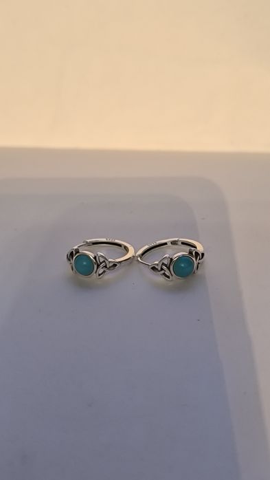 Сережки, серьги нежные с бирюзой 925 проба