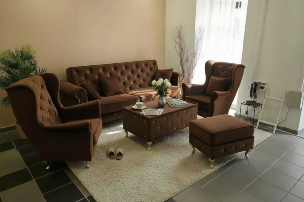 Komplet mebli wypoczynkowych Zestaw Kanapa z pojemnikiem Sofa spanie