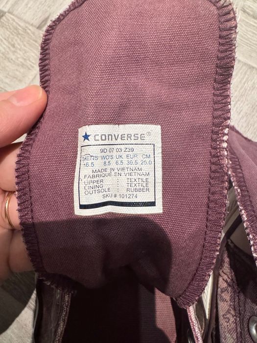 Trampki wysokie CONVERSE 39,5 25cm Chuck Taylor All Star fioletowe