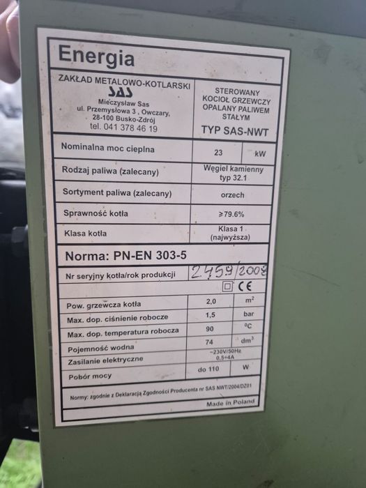 Częsci do pieca sas