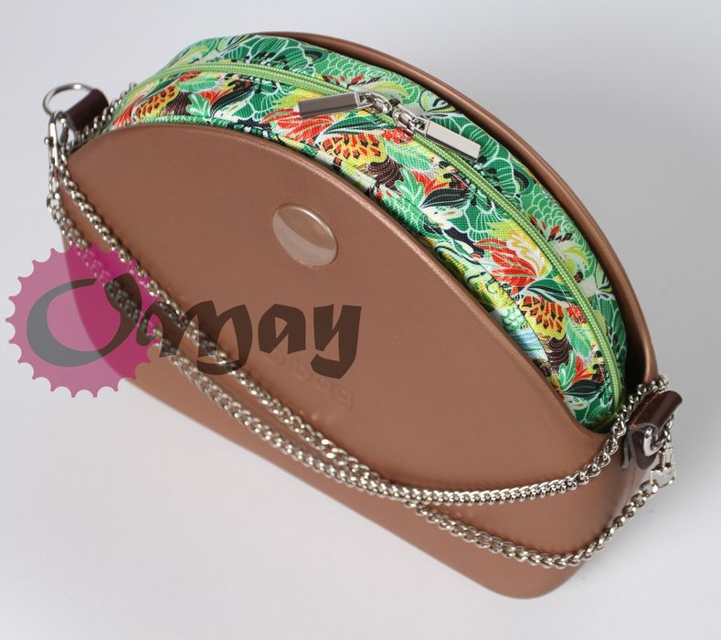 Limonkowy organizer OBAG MOON LIGHT kwiaty 2 kieszenie wkład OMAY