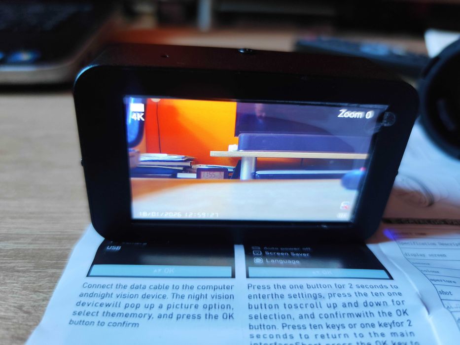 Kamera-aparat do lunety obserwacyjnej 4K 4 krotny zum