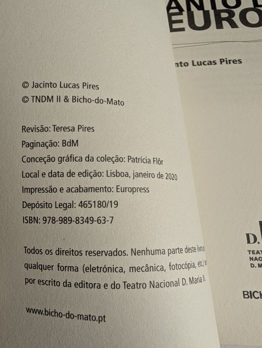 Canto da Europa - Jacinto Lucas Pires