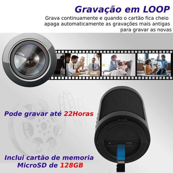 Spy Camera Hidden Inside Bluetooth Speaker Column 128GB64283852730369122