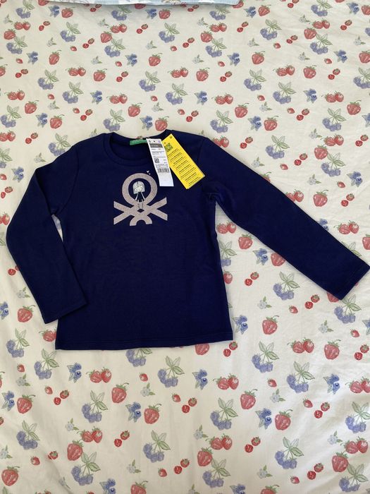 Blusa azul benetton 3/4 anos