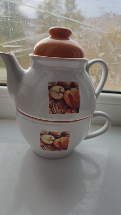 Чайник заварник с большой чашкой