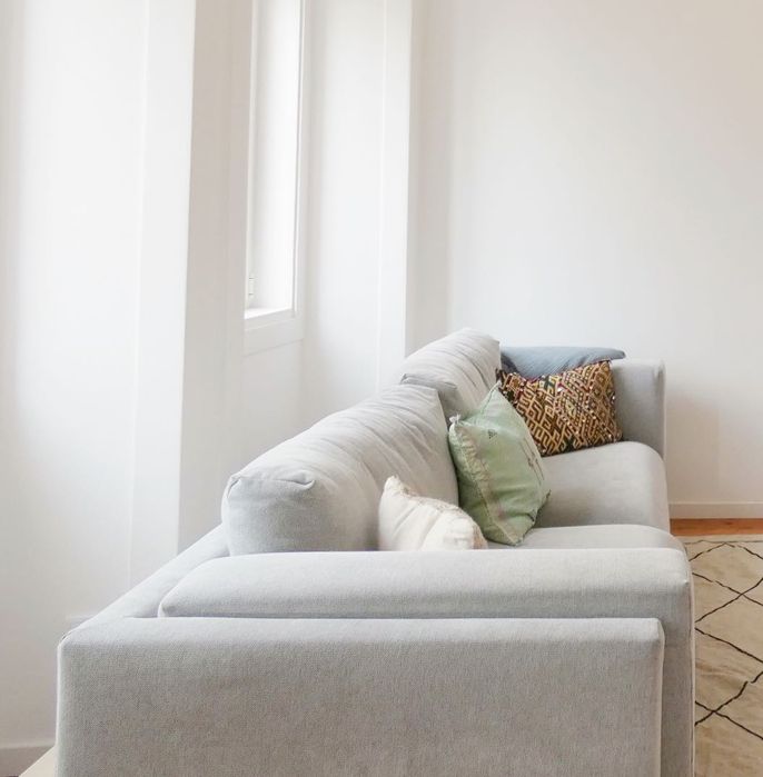 Sofá IKEA NOCKEBY – 3 lugares (cinzento claro)