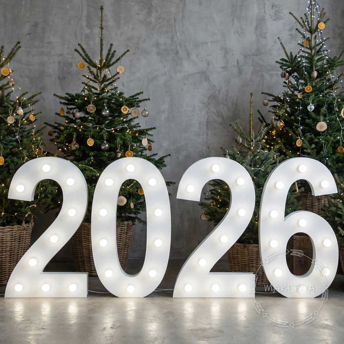 Цифри 2026 новий рік день народження led з підсвіткою лампочками декор