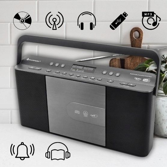 Цифрове радіо DAB+ FM Soundmaster RCD1870SW | CD MP3 USB AUX+ батарейк