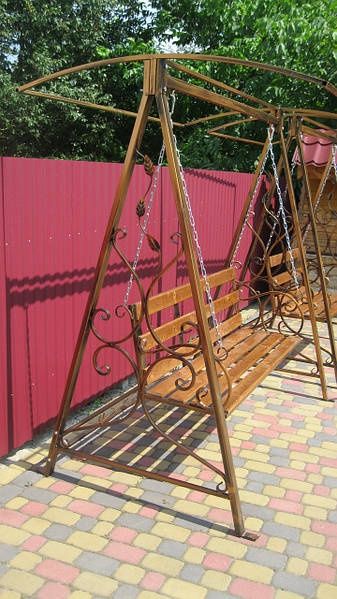 Гойдалка садова для дому кована велика розбірна В-210хШ-200хГ-150см