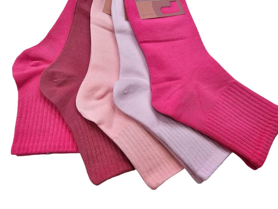 5x skarpety damskie różowe 35-38