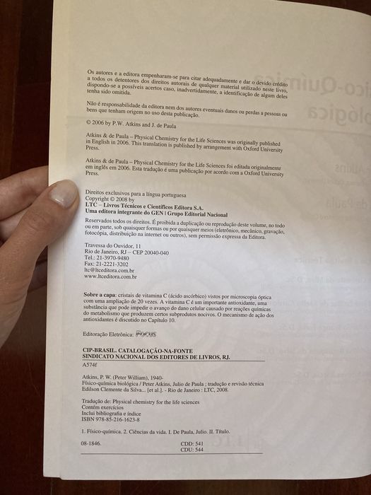 Livro “Fisico Quimica Biologica” - Peter Atkins