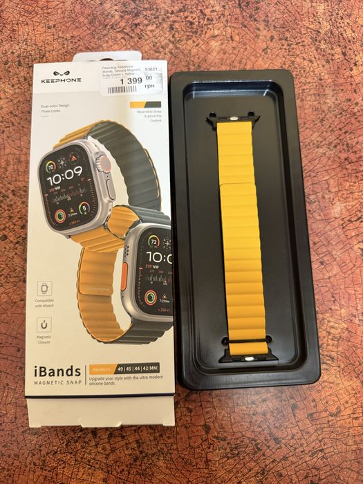 Ремінець Keephone iBands, Silicone Magnetic Snap Green + Yellow