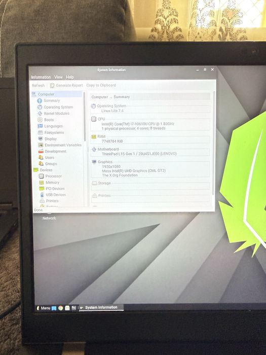 Lenovo ThinkPad L15 Gen 1,I7-10gen,8ram,256ssd m2