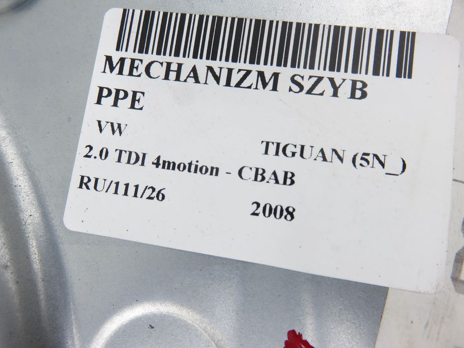 Podnośnik Szyby Prawy Przedni Vw Tiguan