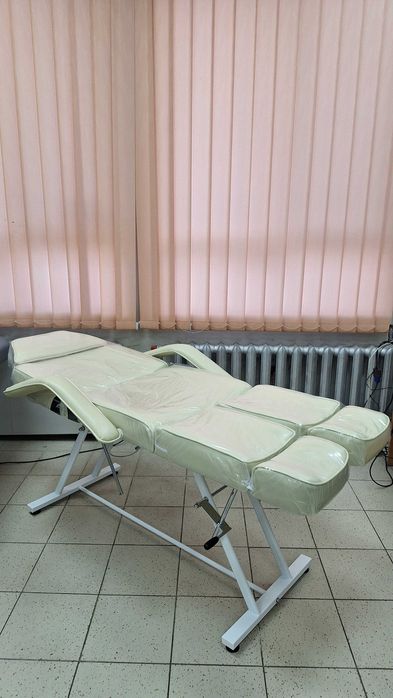 Крісло кушетка 240 для педикюру та косметології  ГАРАНТІЯ беж та білий