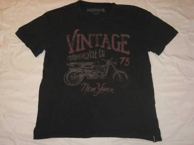 T-shirt koszulka motor motocykl Vintage oldtimer New York Nowy Jork