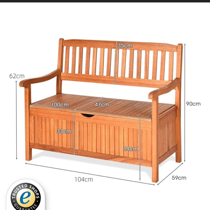 Drewniana ławka ogrodowa skrzynia