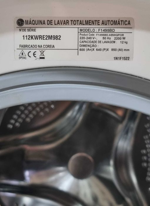 Máquina de Lavar Roupa LG 12 Kg com 1400 RPM – Tecnologias Avançadas e Como Nova