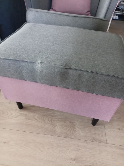 Fotel uszak bujany na płozach z podnóżkiem