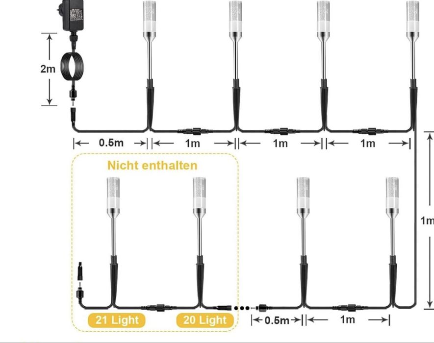 Zestaw 6 lamp ogrodowych B-right