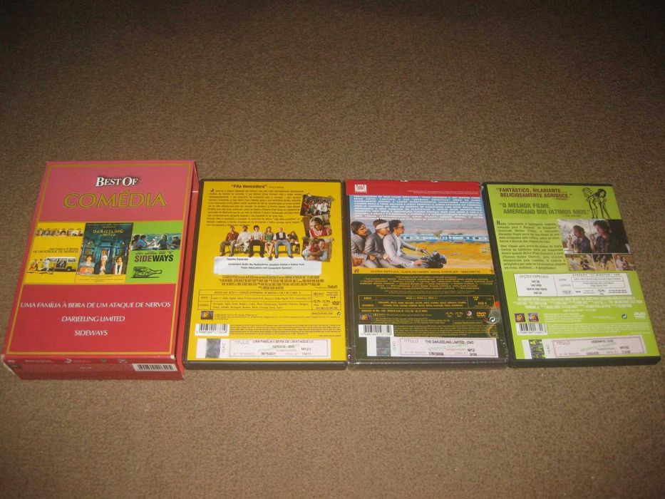 3 Filmes em DVD "Best Of Comédia" com Box Arquivadora