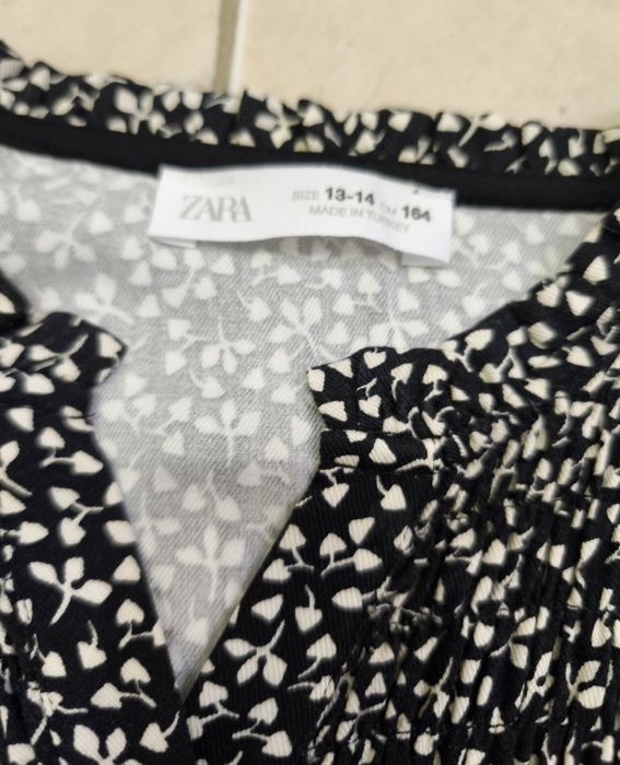 Vestido Preto Florido Novo da Zara