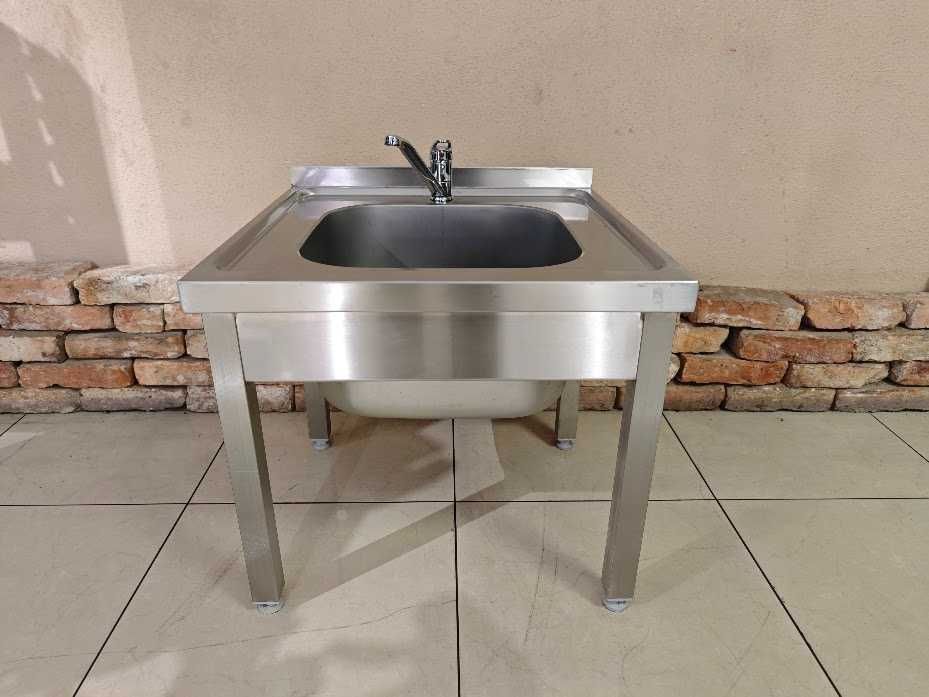 Zlew gastronomiczny gospodarczy  nierdzewny, komora 41x41x28