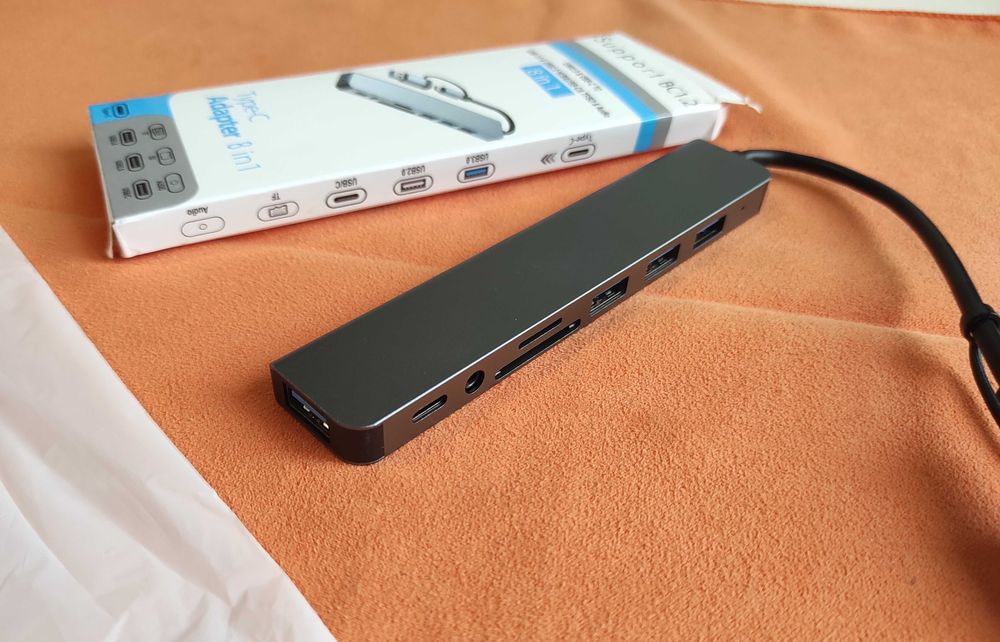 USB-хаб Type C/USB3.0 -> 5xUSB+Cardreader microSD+SD/MMC+audio карта