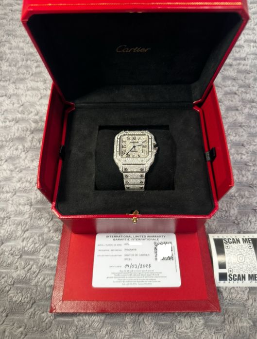 Cartier Santos Iced Out ref. WSAA0018