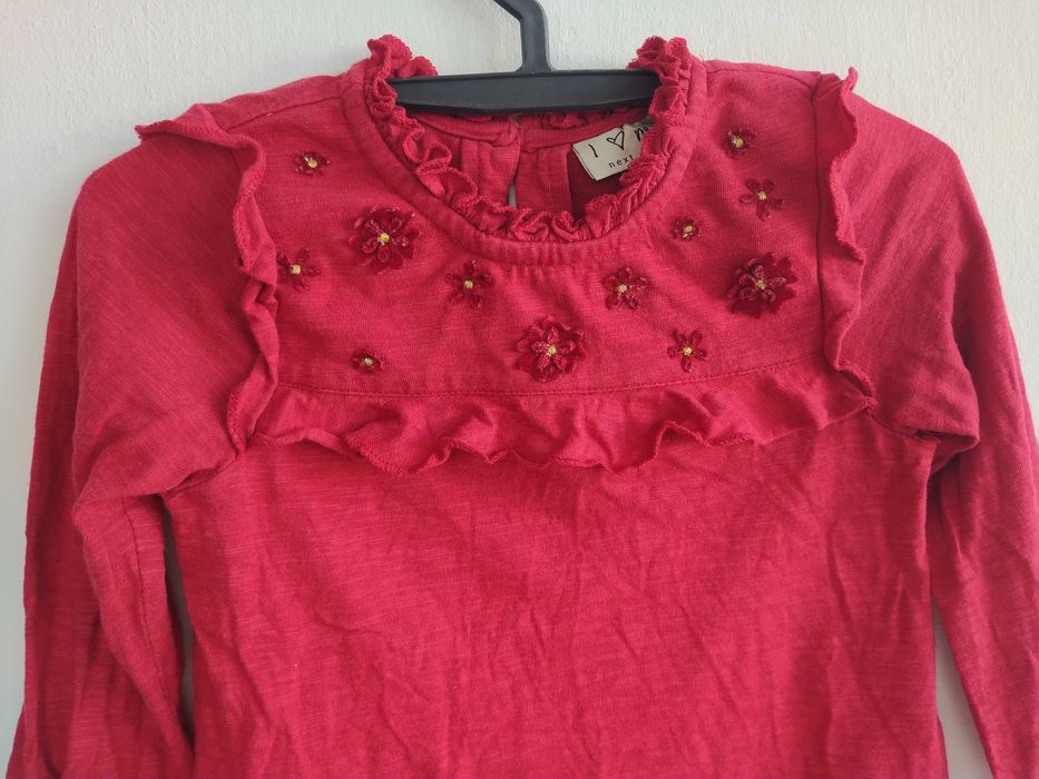 Blusa vermelha com flores e folhos - Next - 18 - 24 meses - 92 cm