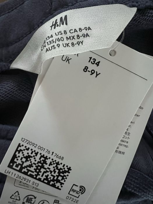 Nowe spodnie dresowe basic z kieszeniami H&M r. 134 / 80% bawełna