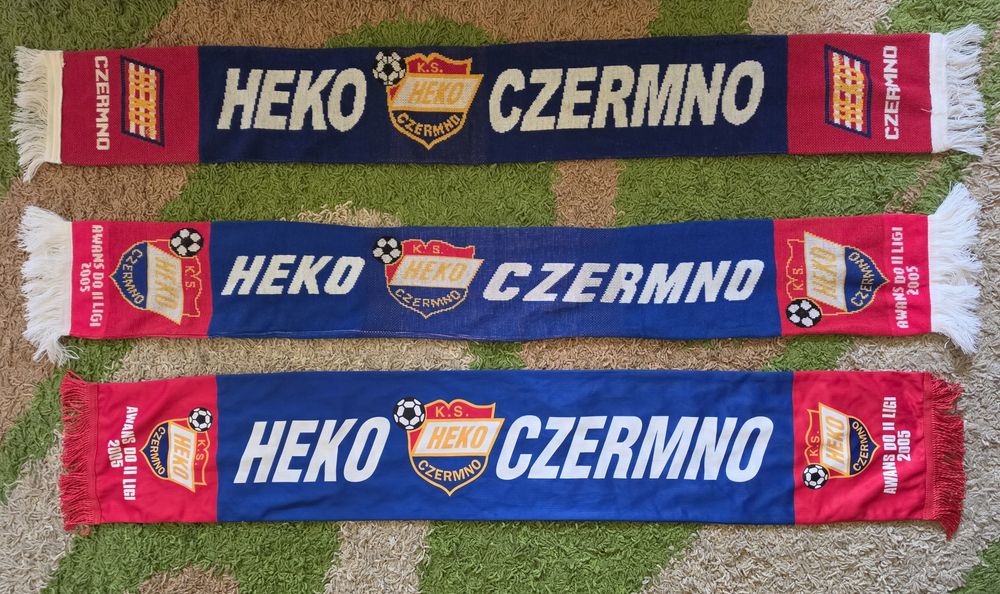 Trzy szaliki Heko Czermno unikat oldschool szal