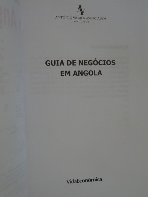 Guia de Negócios em Angola de António Vilar