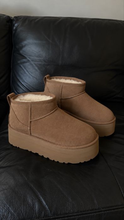 Угги 24см оригінальні UGG Classic Ultra Mini Platform у кольорі Chestnut.