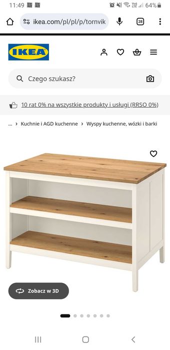 wyspa kuchenna ikea TORNVIKEN  126x77 cm