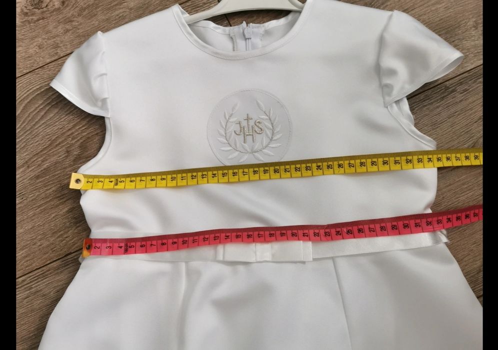 Sukienka komunijna r. 140 + bolerko + torebka  kolor I Komunia ivory/e