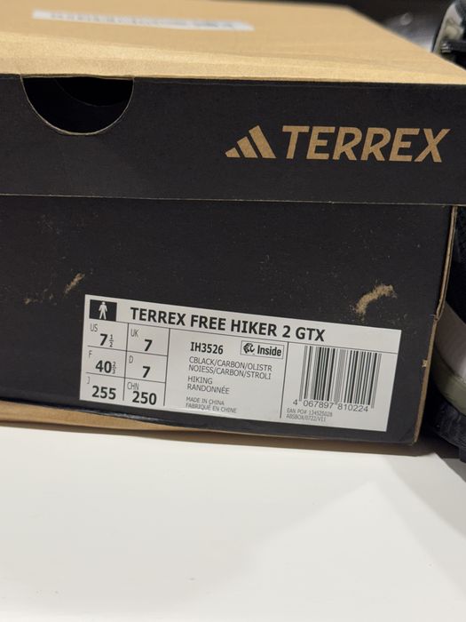 Adidas Terrex Free Hiker 2.0 GTX - Black Carbon Olive - Tam 40 2/3