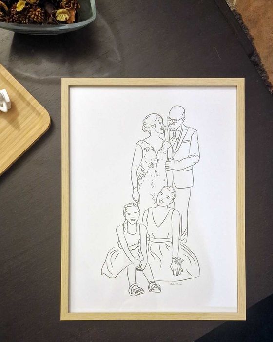 Retrato Line Art Personalizado - Prenda Única e Minimalista
