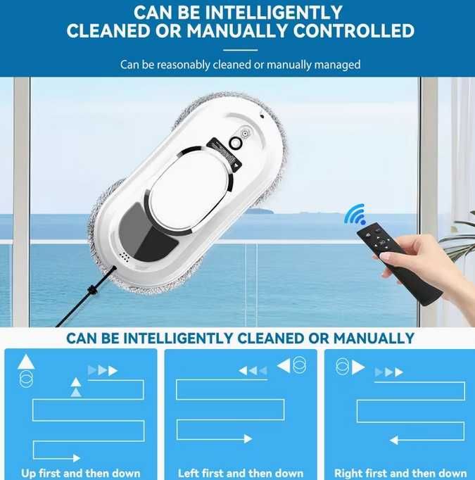 Automatyczny robot do mycia okien, szyb, powierzchni +pilot, akcesoria