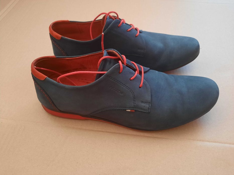 Buty męskie skóra, granat r. 40