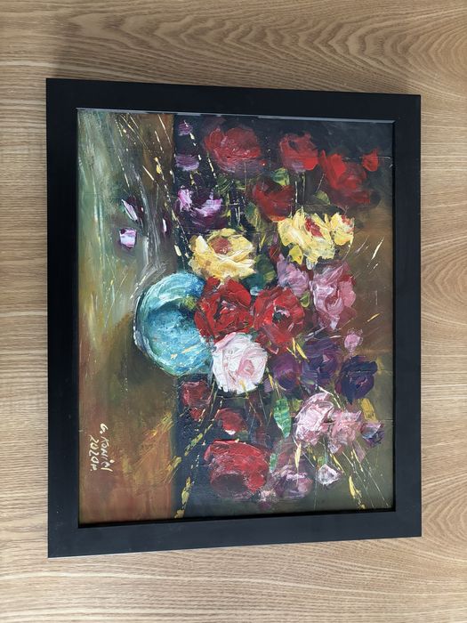 Obraz olejny bukiet kwiatów 40x50 cm | Rama 46x56 cm