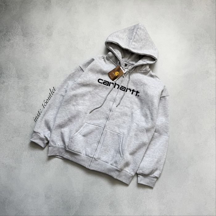 Зип худи Carhartt WIP Zip Hooded Black Кофта Кархарт Оверсайз